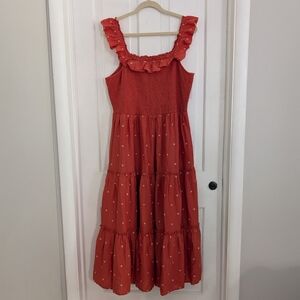 Old Navy Womens‎ Maxi Dress XTRA LARGE Cottagecore Fall Prairie Ruffles Tiered